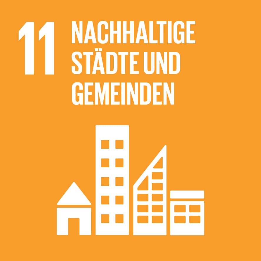 Dieses Bild zeigt das sustainable development goal "Nachhaltige Städte und Gemeinden".